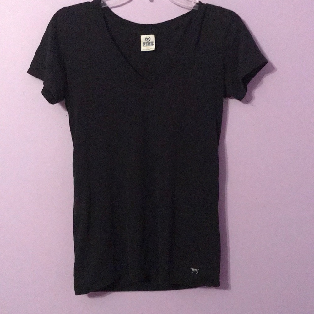 VS Pink Black V-Neck Tee